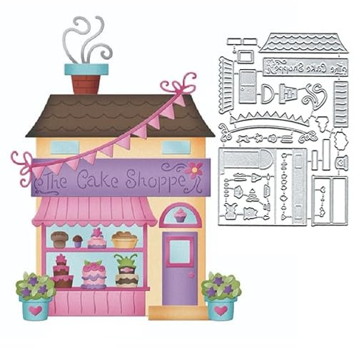 Chocolate Cake House Metal Die Cuts, Chocolate Cake House Cutting Dies Cut Stencils DIY Scrapbooking Cards Decorative Embossing Paper Dies for Album Card Scrapbooking Making