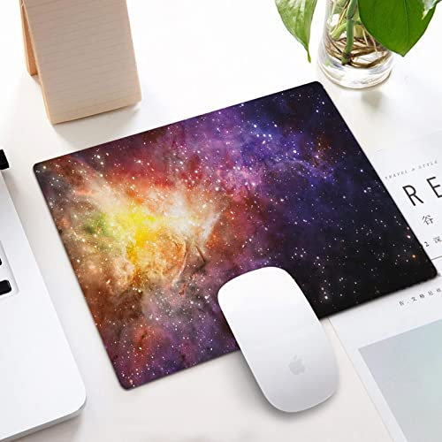 Gaming Mauspad, 32 x 24 cm,Galaxie-Nebel-Gas-Wolken-Bild-klare Starfield-Wolke-sternenkla,Vernähte Kanten, Rutschfest, Mousepad mit einer speziellen Oberfläche verbessert Geschwindigkeit und Präzision