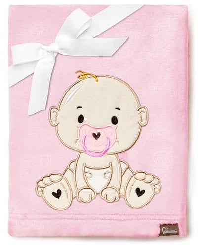 Be Mammy Warme Kuscheldecke Babydecke Blanket Baby Geschenk BE20-168 (Puderrosa - Mädchen)