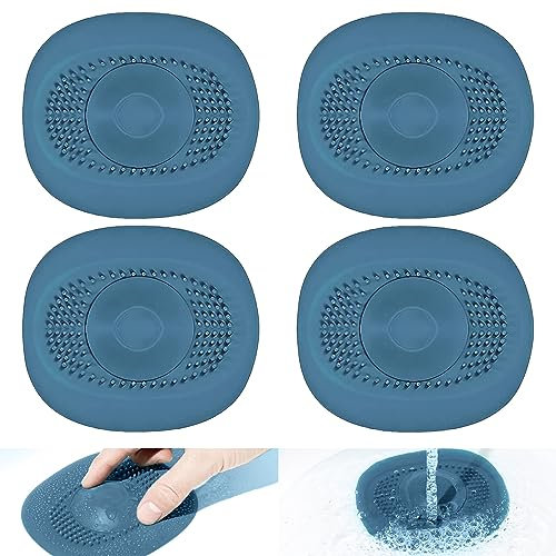Tapón de Silicona para bañera, 4 Piezas Silicona Unidades Tapón para Protector de Drenaje, 10X10.5cm Filtro desague Fregadero Cocina para Cocina Baño Bañera Fregadero