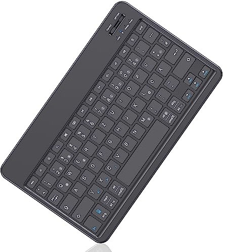 Emetok Kabellos Bluetooth Tastatur, Deutsche QWERTZ Tastatur für iPad 10.9(10. Gen)/iPad 10.2(9/8/7. Gen)/iPad 9.7/iPad Pro 12.9 11/iPad Air/Mini, Dunkelschwarz