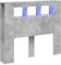 vidaXL Tête de Lit à LED, Tête de Cadre de Lit, Accessoire de Lit Double, Meuble de Chambre à Coucher Maison Intérieur, Gris Béton 120x18,5x103,5cm Bois d'Ingénierie