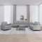 Cozynest 3-TLG Sofagarnitur Sofaset mit Kissen Hellgrau Stoff