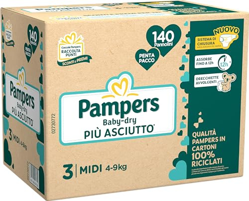 Pampers Penta Baby Dry Midi, Größe 3, Vorratspackung mit 140 Windeln