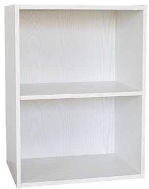 Gardenia Libreria Scaffale, Legno, Bianco, 2 Ripiani