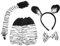 BESTonZON 1 Set Zebra Kostüm Tierohr Haarbänder Dekoratives Stirnband Stirnbänder Für Cosplay Party Stirnband Dekorative Fliege Stirnband Tier Cosplay Zubehör Party Kopfschmuck