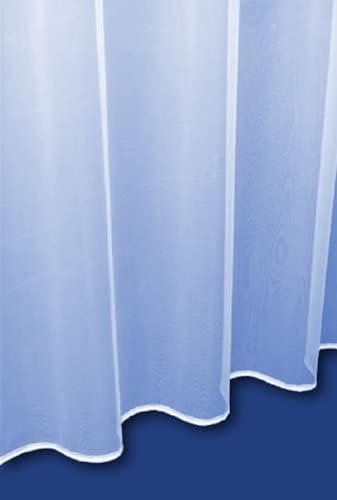 Sue Plain Lead Weighted Window Net Curtain Sheer Transparent Privacy Available in White and Cream Sold by the Metre Cut to Quantity Width For Windows,Doors and Patios (White, Drop 30(76cm))