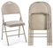 COSTWAY Klappstühle 4er Set, Gaststühle mit Metallrahmen, gepolstertem Sitz & rutschfesten Fußpolstern, für Zuhause, Büro, 120 kg Tragfähigkeit (Beige)
