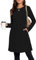 SENBATU Schwarzes Kleid Damen Langarm Winterkleid Damen Seitliche Knöpfe Kleider Damen mit Taschen Schwarz XX-Large