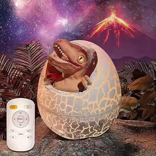 Dinosaur Egg Galaxy Projector,Dinosaur Lamp with Eight Types of White Noise,Kids Light Projector with Remote Control,Star Night Light Projector for Boys Age 2-7 Year Old Boys Gifts Age 1-10 Gifts