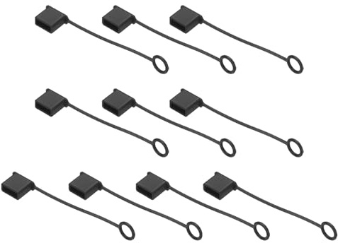 QUARKZMAN 10Pcs Couvre-Ports USB Bouchon Anti-Poussière en Silicone Couvercle de Prise pour Ports USB Type-A Femelle Protecteurs pour PC Portable Câble USB Mâle, Noir