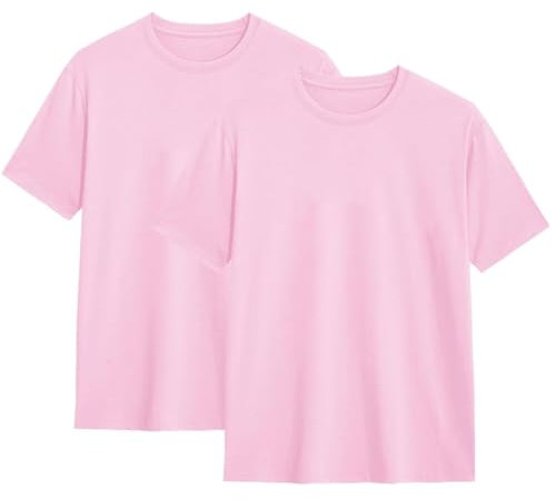 Lot de 2 T-Shirts Homme col Rond Manches Courtes 100% Coton Basique uni Respirant 150 g/m² Valeur économique S‑3XL