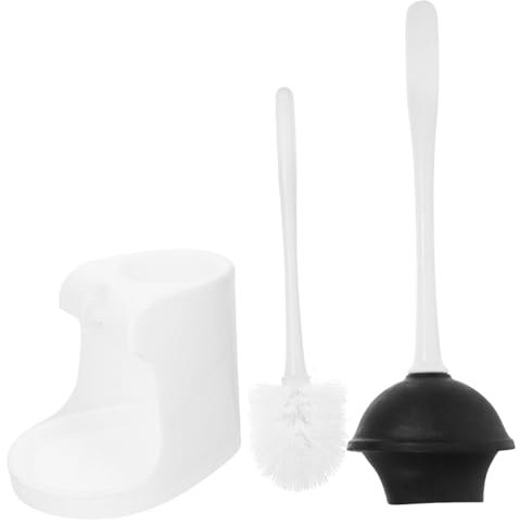 AUTSUPPL 1set Toilet Brush and Plunger Holder for Thorough Bathroom Cleaning Compact Design Handle Easy Storage