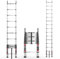 Telescopic Ladder 4.4m, Stainless Steel Lightweight Extendable Ladder with 2 Hooks and Stabiliser,Non-Slip Feet,Portable Ladders with a Maximum Load of 150 kg/330 lb