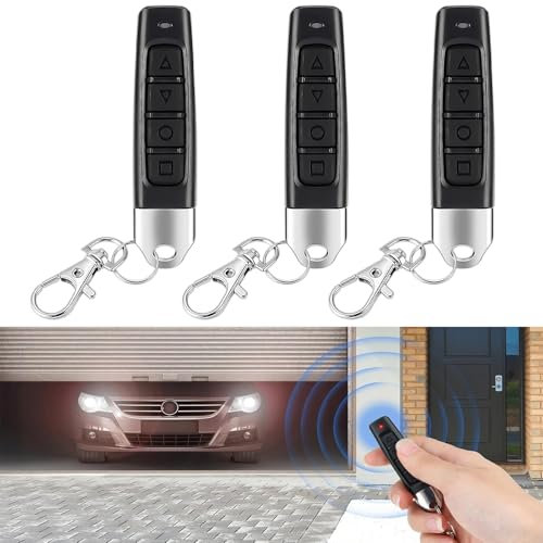 3 Stücke Garagentoröffner Fernbedienung,Fernbedienung Garagentor,Funkfernbedienung Garagentor,Garagentor Fernbedienung Universal,Universeller Garagentoröffner,433 MHZ
