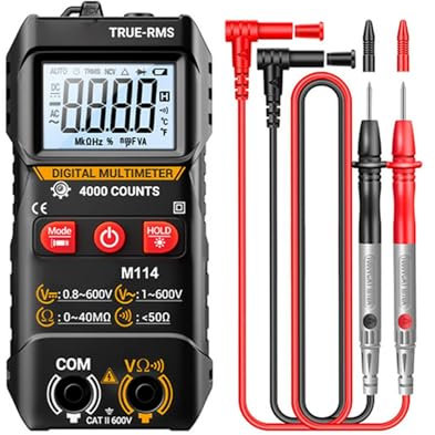 Multimetro intelligente, multimetro digitale intelligente - Multimetro digitale automatico ad alta precisione da 4000 conteggi | Multimetro tester elettrico voltmetro con display digitale retroillumin