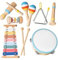 Musikinstrumente für Kinder ab 1 2 3 Jahren - Holzspielzeug Babys, Montessori Spielzeug, Trommeln Xylophone Musikspielzeuge, Geschenke für Kleinkinder, Jungen und Mädchen
