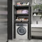 Over Washer And Dryer Storage Shelf, Dryer Stand Height Adjustable Portable Stacking Kit For Washing Machine Tumble Dryer, Washing Machine Storage Rack, Space Saving, Easy To Install(Black,70x40x160cm