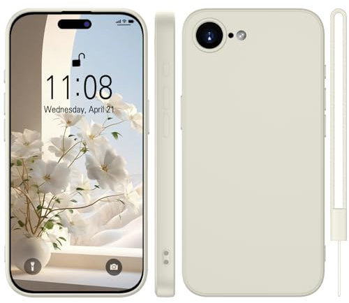 WXX für iPhone 16e Hülle Silikon Case, Handyhülle für iPhone 16e Dünn Slim mit Microfiber, Kratzfeste Rundumschutz Case Hülle für iPhone 16e 6.1'' Retro Weiß