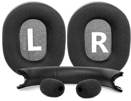 HTINDUSTRY Ersatz-Ohrpolster und Kopfbügel kompatibel mit Microsoft Xbox Wireless Xbox Stereo Headset 20th Anniversary Special Edition Ohrpolster mit atmungsaktivem Stoff/hochdichtem Schaumstoff