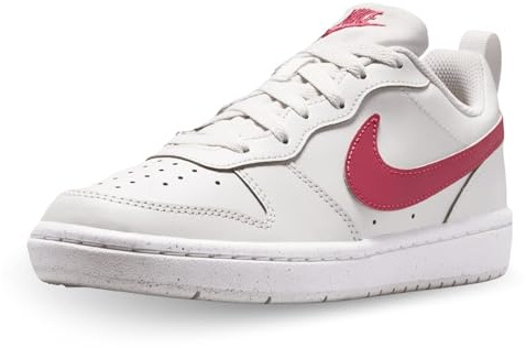 Nike Kids Court Borough Low Recraft (Gs) Shoes, Platinum Tint/Sweet Beet/White, 6