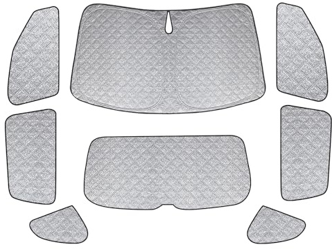 tivekeo Sonnenschutz Auto Frontscheibe Ersatz für VW Tiguan SWB 2017-2024, 8 Teilige Luxus Technology Thermomatte, Aluminiumfolie Faltbar Sonnenblende, Verdickt Sonnenschutz Frontscheibe Abdeckung