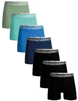 Muchachomalo Herren Boxershorts 7er-Pack, Uni, Baumwolle, Elastischer Bund
