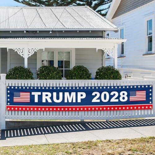 Großes Trump-Banner 2028, 304,8 x 50,8 cm, für den Außenbereich, Hof, Trump-Flagge mit 4 Messingösen, für Balkon, Garten, Rasen, Zaun, Banner