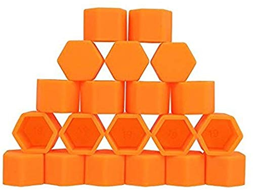Radschraubenkappen,Radmutterkappen 20 stücke Auto Mutter 15mm 17mm 19mm 21mm Kieselgel Gel Rad Muttern Schraube Bolzen Dekorative Reifen Radreifen Schraubkappe Auto Radmutterkappen(Orange,15mm)