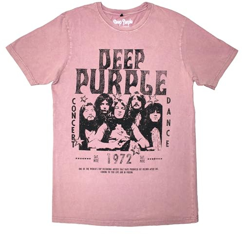 Rock Off officially licensed products Deep Purple 1972 Concert Stone Wash T Shirt L