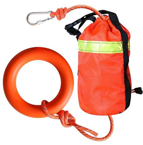 Genérico Cuerda De Rescate Acuático Lanzable | Cuerda Reflectante 16 Metros para Emergencias Flotante,Accesorios para Balsas Y Kayak Resistencia hasta 500 kg para Actividades Náuticas Y Exteriores