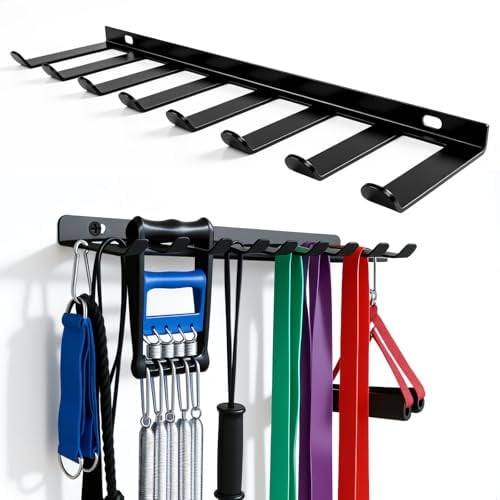 Rack Musculación, Soporte para Discos de Pesas, Estante Multifuncional Negro Para Guardar Bandas de Resistencia, Correas de Yoga Y Cuerdas de Saltar (Capacidad de Carga: 2-3 Kg)