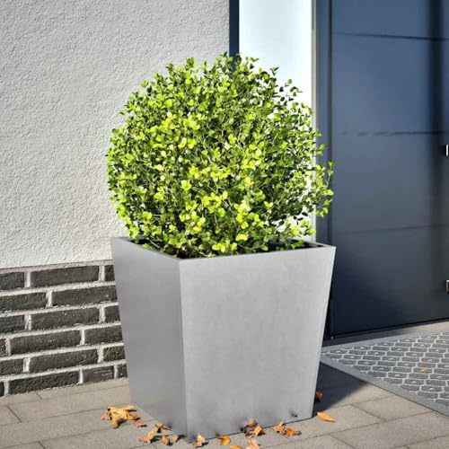 PUGYNBK Pot de fleurs en acier galvanisé 50 x 50 x 50 cm, robuste pour plantes, fleurs, légumes et herbes, résistant à la rouille, polyvalent pour balcon, terrasse et jardin,