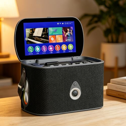 Máquina de Karaoke para Adultos con Pantalla de visualización de Letras, 2 micrófonos, Autotune y Ecualizador, Altavoz de 60-600 W, TV Connect, Sistema de Karaoke portátil para el hogar y la Fiesta