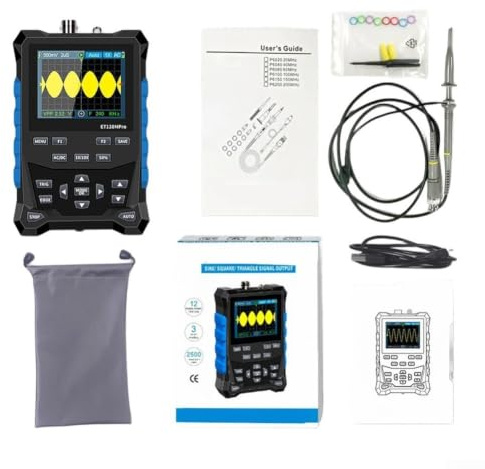 ET120MPro Digitales Oszilloskop 120MHz Bandbreite 500MS/s Abtastrate mit 3MHz Signal für Quelle, 2-in-1 Automobil-Tester für Schaltungsdiagnose und Bildung