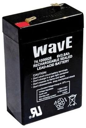 WAVE Batteria al Piombo Ricaricabile SIGILLATA 6 Volt 2,8 Ah Marca