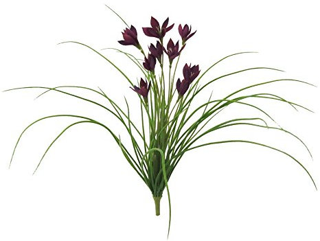 creativ home Kunstpflanze Gras - WILDKROKUSBUSCH mit 9 Krokus - Blüten. Ca 43 cm. In LILA-80