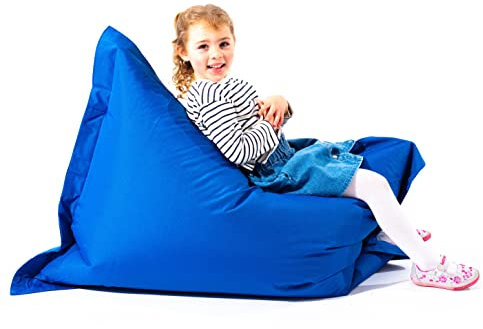 MaxiBean Large Bean Bag Chair for Kids and Children - Gaming BeanBag Cushion with Filling Beans Included, Perfect for Living Room, Bedroom, Garden Room, and Outdoor Use Weather Resistant - Blue