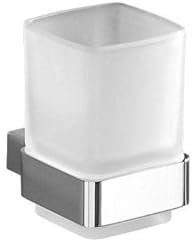 Bicchiere portaspazzolini in vetro satinato con supporto in ottone | Senator