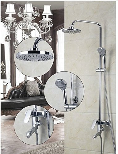 Gowe Mitigeur support mural Pomme de douche pluie Douchette Bodysprays Ensemble de douche 20,3 cm Pomme de douche pluie Baignoire pour robinets, robinet mitigeur