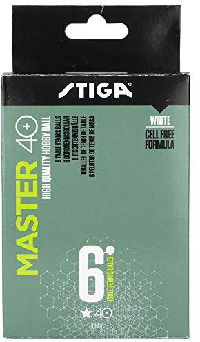 Table Tennis Balls 1 Star Master Plastic White 6 Balls - Stiga