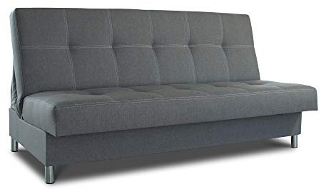 Schlafsofa Bella mit Schlaffunktion - 3 Sitzer Sofa, Couch mit Bettkasten, Bettsofa, Schlafsofa, Polstersofa, Couchgarnitur (Graphit (Inari 94))