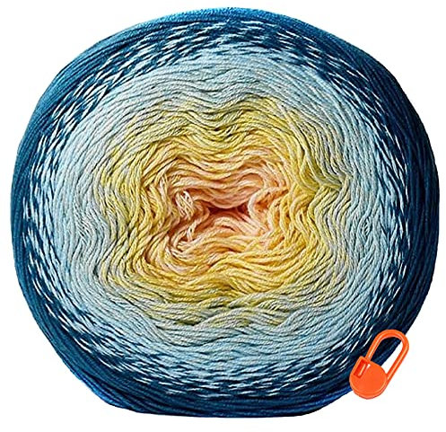 Mehrfarbiges Baumwollgarn, Regenbogenfarben, Frühlingssommer, Farbauswahl, Handstricken, Häkeln (1 Kuchen, 270)