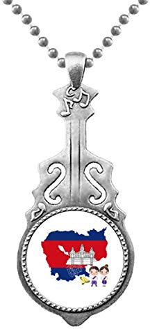 Karte von Kambodscha Villain National Flower Anhänger Schmuck Musik Gitarre Torque Star Moon