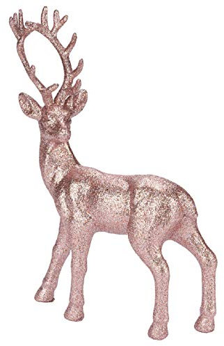 Posiwio Trendiger dekorativer Glitzer - Hirsch Weihnachtshirsch in Silber oder rosa (rosa Glitzer, klein)