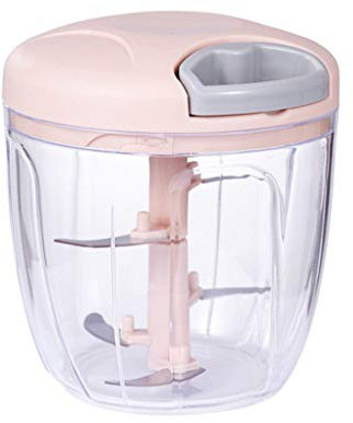 Zwiebelschneider mit Seilzug,900ML Zwiebel Zerkleinerer Küchenmaschine Gemüseschneider Multizerkleinerer Zwiebelhacker Manuell Edelstahl Universalzerkleinerer für Gemüse, Obst, Zwiebeln, Knoblauch