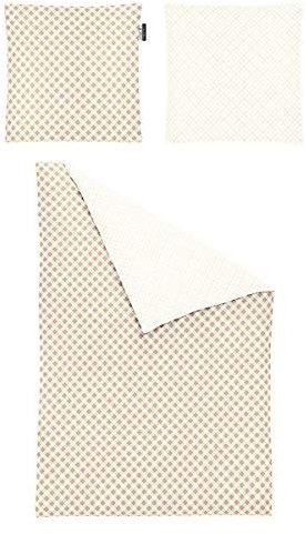 Irisette Essential Mako-Satin Bettwäsche Bea Natur, 1 Bettbezug 135 x 200 cm + 1 Kissenbezug 80 x 80 cm