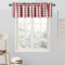 Amzdecor Rot-weißer Büffelkarierter Volant, Leinen, durchscheinend, Büffelkaro, Stangentasche, rustikales Bauernhaus, Küche, Fensterbehandlung für Wohnzimmer, Schlafzimmer, 1 Bahn, 140 x 38 cm,