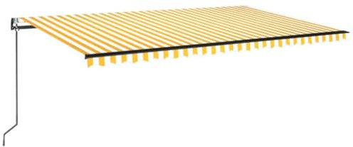 vidaXL Gelenkarmmarkise Automatisch Markise Balkonmarkise Sonnenmarkise Sonnenschutz Sichtschutz Terrasse Garten Balkon 500x350cm Gelb Weiß