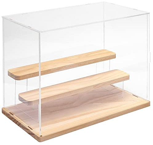 Joody 3 Etagere Vitrine Acrylique pour Collection Amiibo Figurine Manga Voiture Miniature, Anti-poussière Boite de Presentation des Coin, Medals, Souvenirs, 32x18x25,2cm